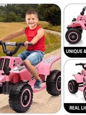 Pink Kids Ride-On ATV Toy - Electric 4-Wheel Adventure